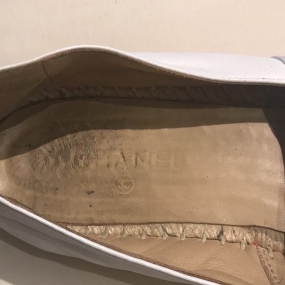 Chanel black/white Espadrilles lambskin leather Cc cap double flats - Picture 5 of 6